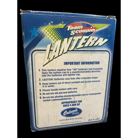 Culver's Team Scoopie Children's Camping Lantern, Works,‎ 2006, Camping Gear - Picture 3 of 7